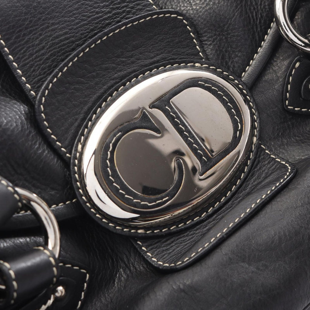 Dior Handbag CD Logo Black Leather — view 8