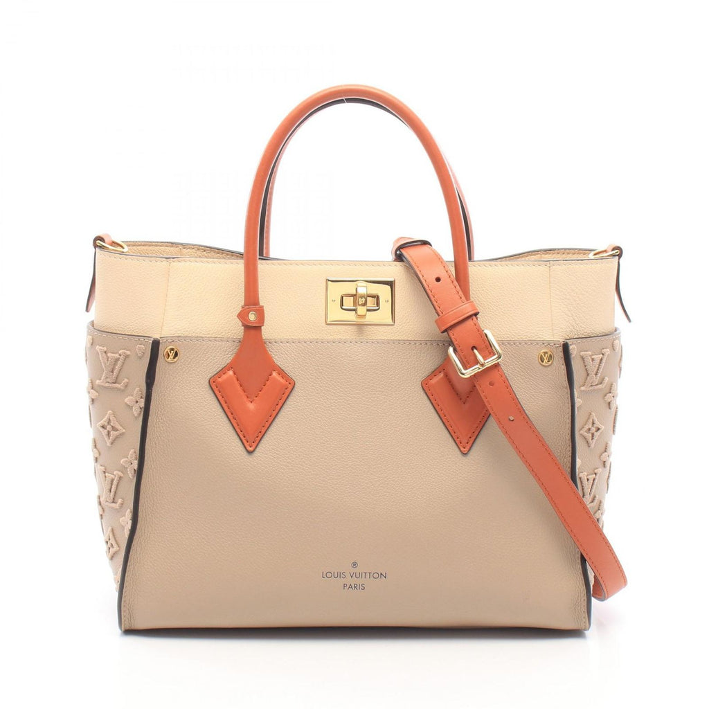 Louis Vuitton Handbag on My Side Monogram Tuffetage Galet 2-Way Leather MM