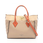 Louis Vuitton Handbag on My Side Monogram Tuffetage Galet 2-Way Leather MM