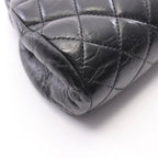 Chanel Clutch Quilted Kiss Lock Black Lambskin — view 8