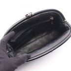 Chanel Clutch Quilted Kiss Lock Black Lambskin — view 3