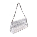 Chanel Handbag Ice Cube Silver Vinyl Leather Chain Shoulder Back — view 2
