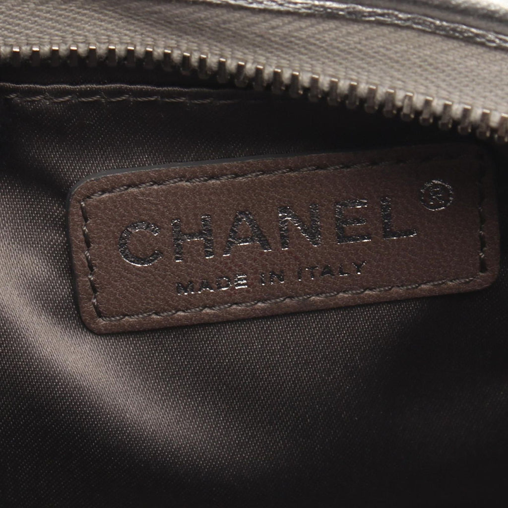 Chanel Handbag Ice Cube Silver Vinyl Leather Chain Shoulder Back — view 4