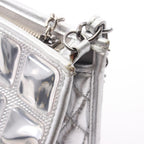 Chanel Handbag Ice Cube Silver Vinyl Leather Chain Shoulder Back — view 8