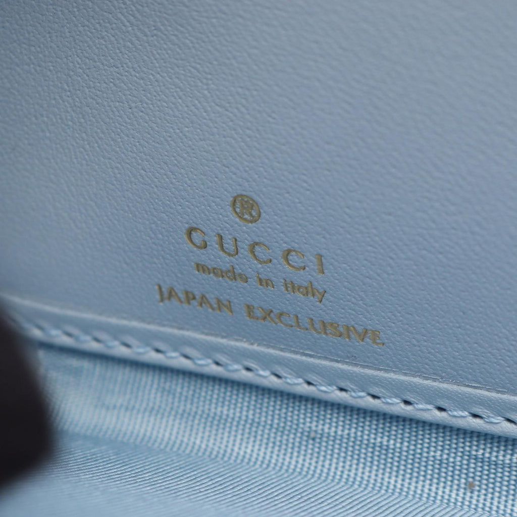 Gucci Round Wallet Higuchi Yuko Light Blue Multi Leather — view 4