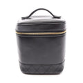 Chanel Handbag Bicolor Black Leather Vertical Vanity
