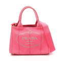 Prada Tote Bag Canapa 2-Way Pink Gray Canvas Mini