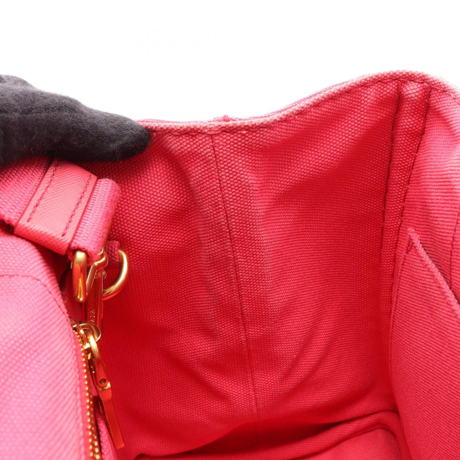 Prada Tote Bag Canapa 2-Way Pink Gray Canvas Mini — view 7