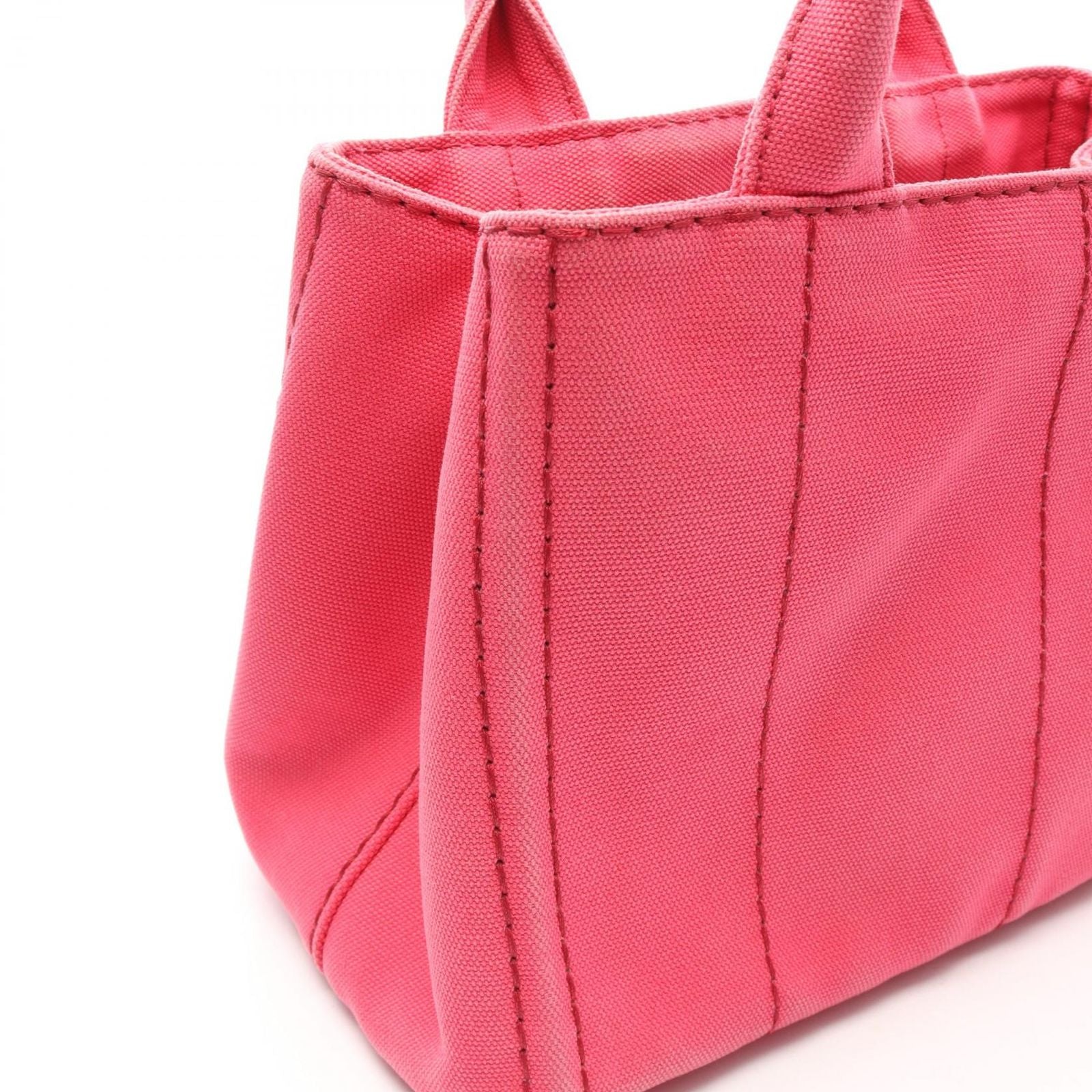 Prada Tote Bag Canapa 2-Way Pink Gray Canvas Mini — view 8