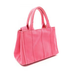 Prada Tote Bag Canapa 2-Way Pink Gray Canvas Mini — view 2