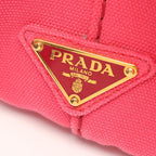 Prada Tote Bag Canapa 2-Way Pink Gray Canvas Mini — view 5