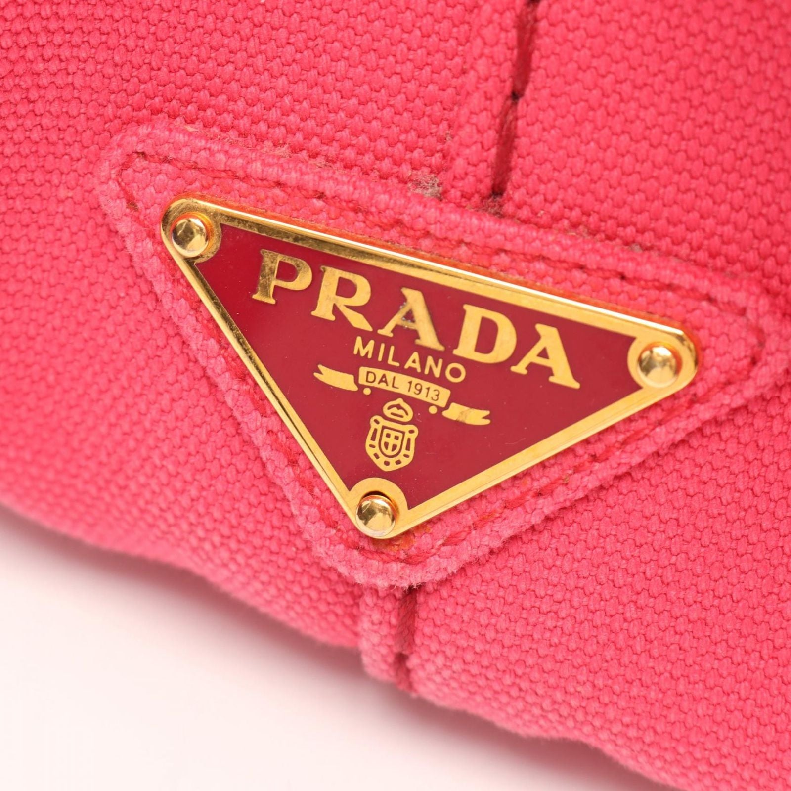 Prada Tote Bag Canapa 2-Way Pink Gray Canvas Mini — view 5