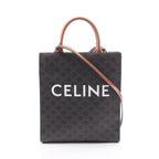 Celine Tote Bag Small Vertical Cabas Triomphe Brown Leather