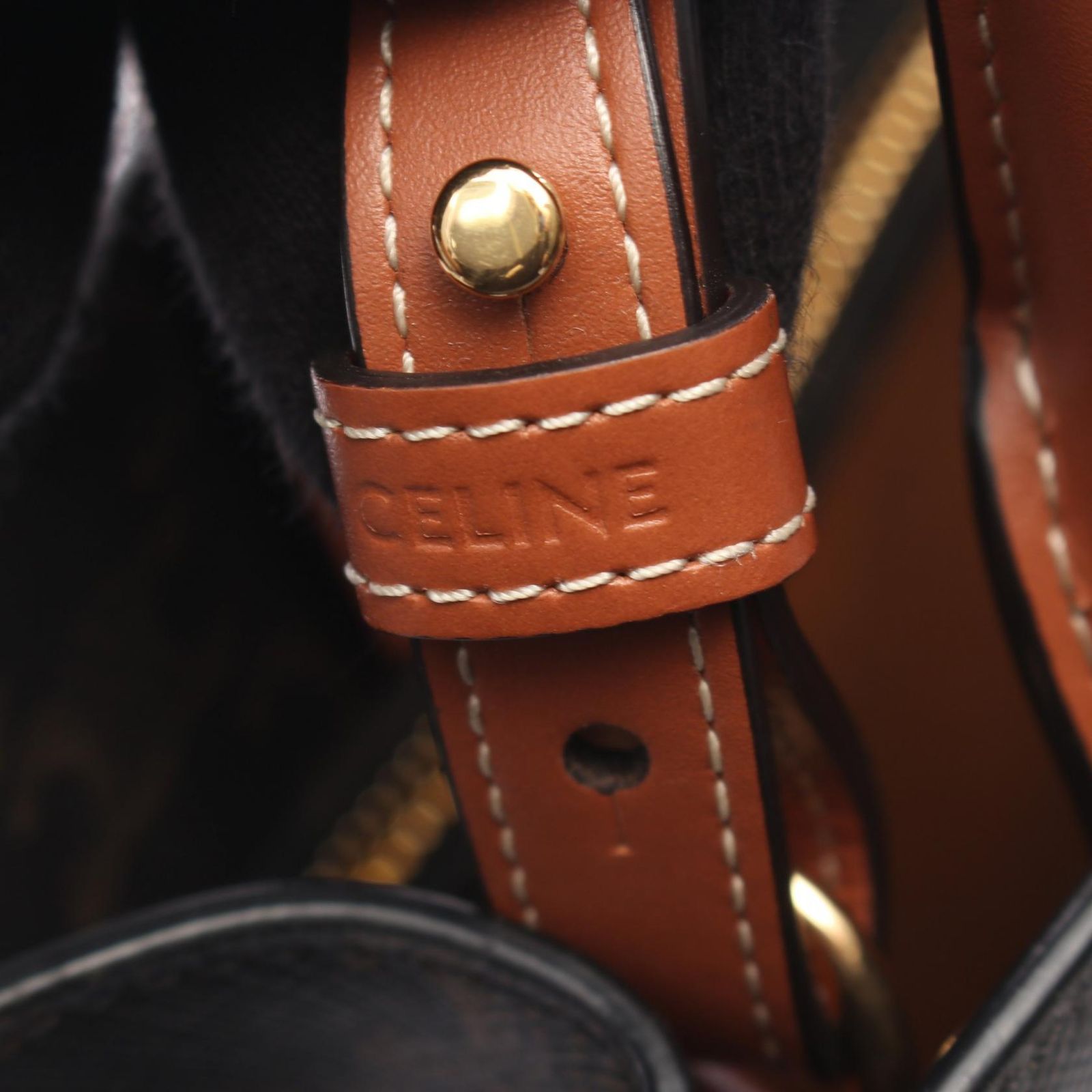 Celine Tote Bag Small Vertical Cabas Triomphe Brown Leather — view 4