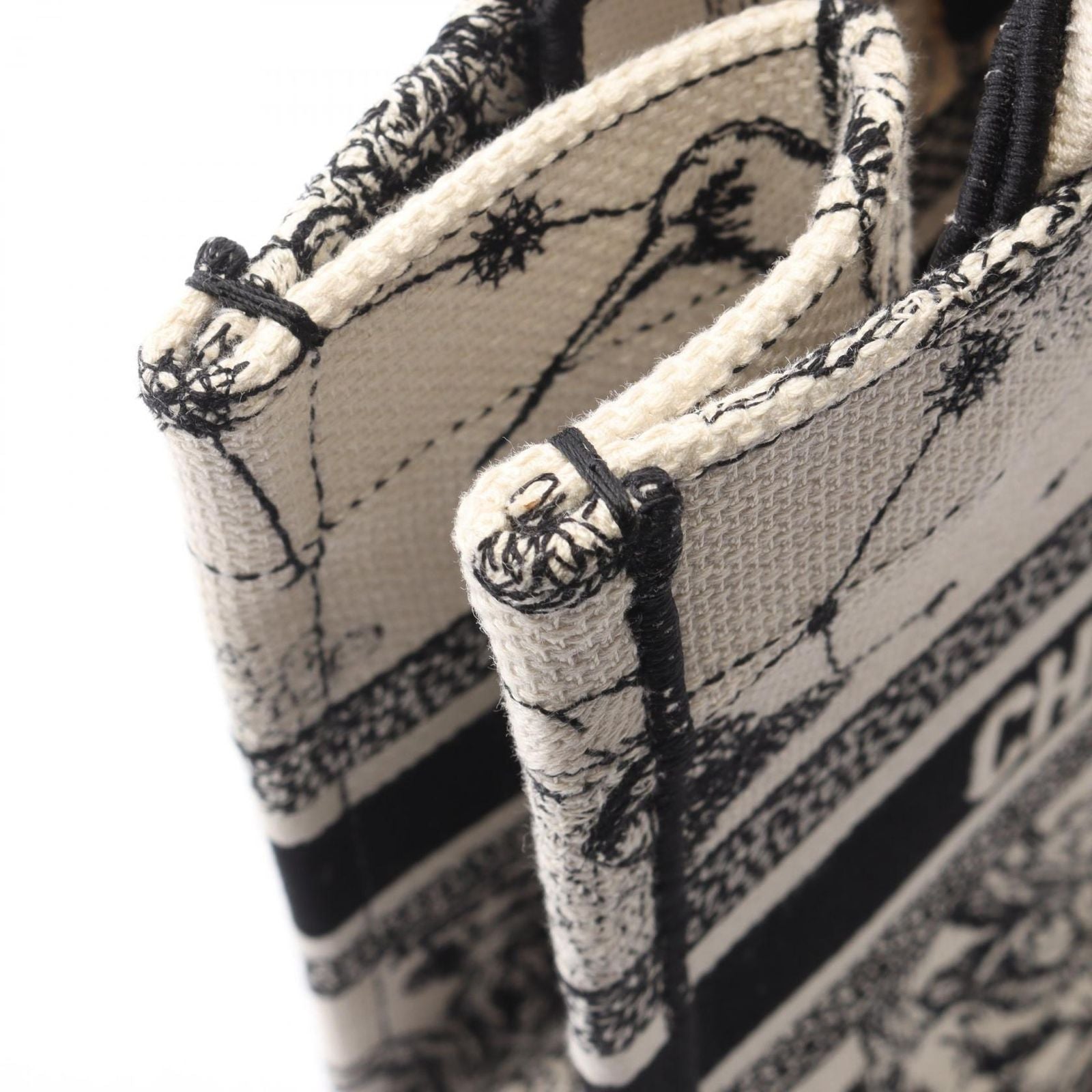Dior Tote Bag Book Small White Black Canvas — view 8