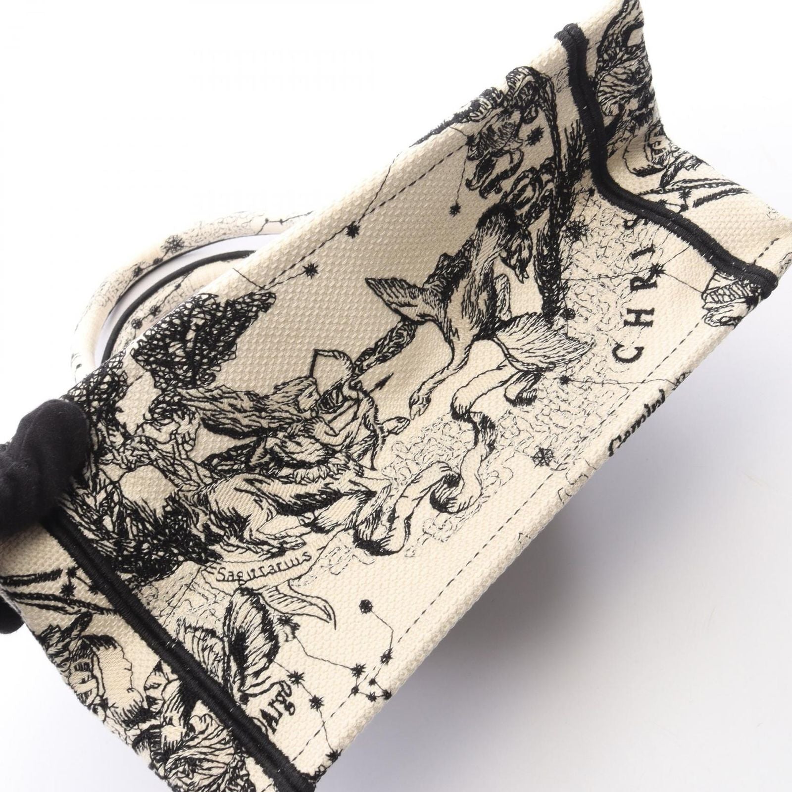 Dior Tote Bag Book Small White Black Canvas — view 7