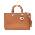 Dior Handbag Lady D-sire Large 2-Way Brown Leather