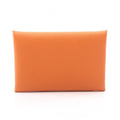 Hermes Coin Purse Calvi Verso Orange Lime Leather