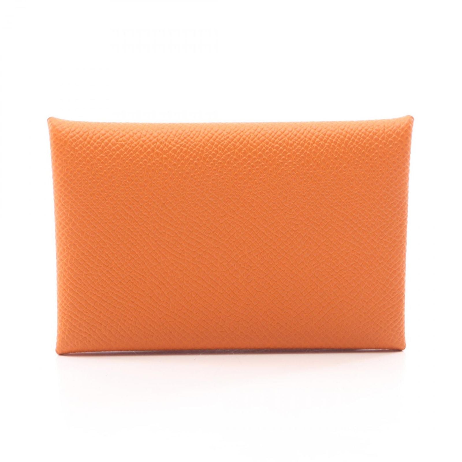 Hermes Coin Purse Calvi Verso Orange Lime Leather