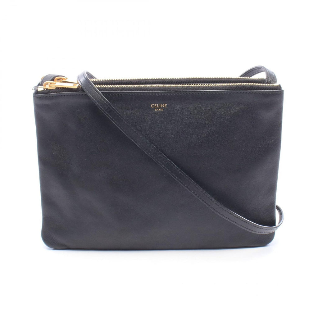 Celine Shoulder Bag Trio Large Black Leather