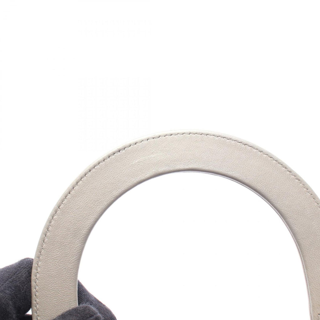 Dior Handbag Lady Dior 2-Way Silver Leather Tote Medium — view 5