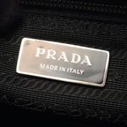 Prada Shoulder Bag Black Nylon Leather Triangle Logo — view 4