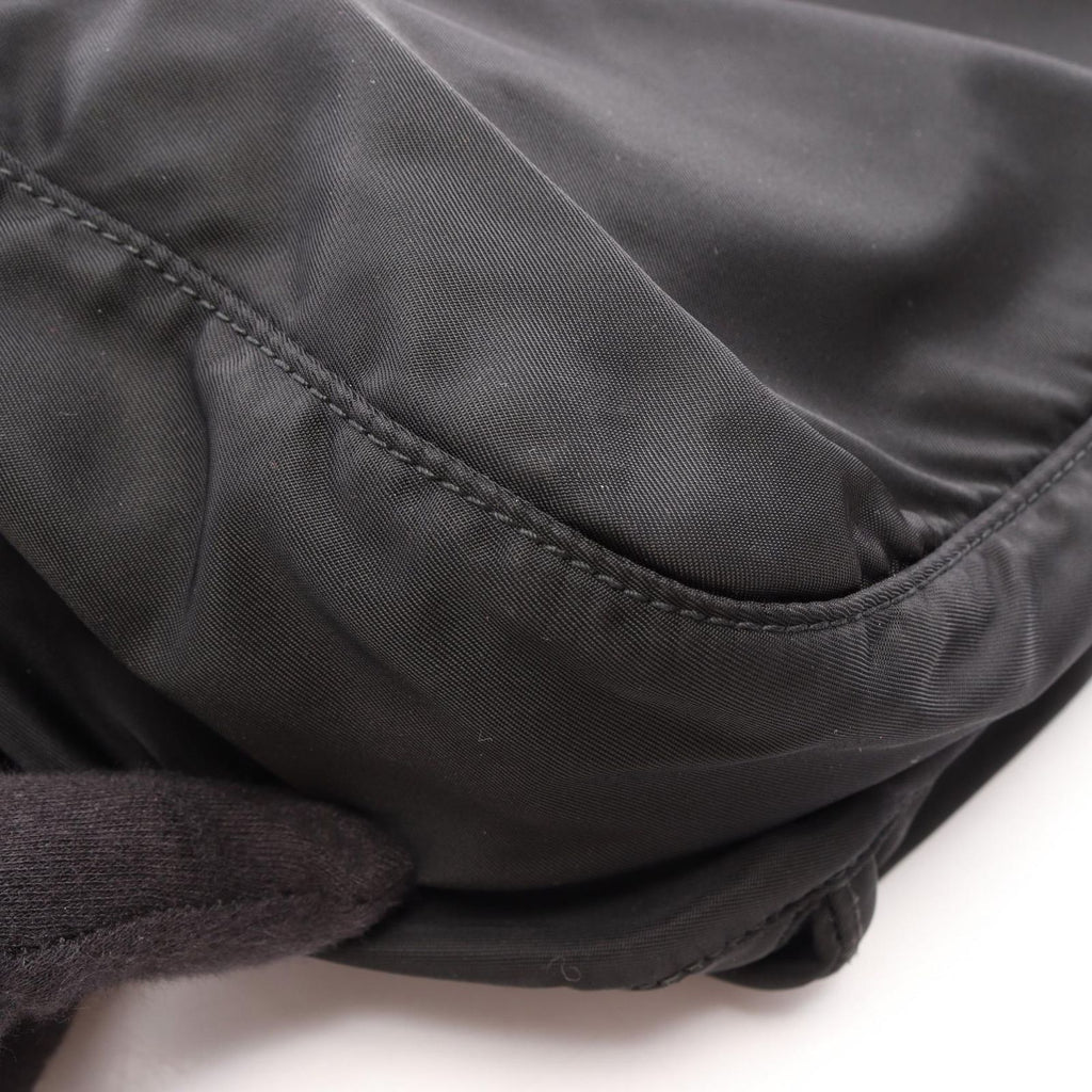 Prada Shoulder Bag Black Nylon Leather Triangle Logo — view 8