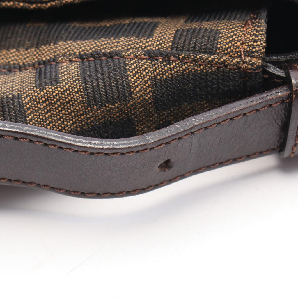 Fendi Shoulder Bag Mamma Bucket Zucca Brown Black Canvas Leather — view 8
