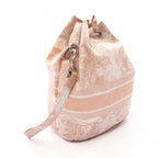 Dior Pouch Toile de Jouy Drawstring Pink Beige White Nylon — view 2