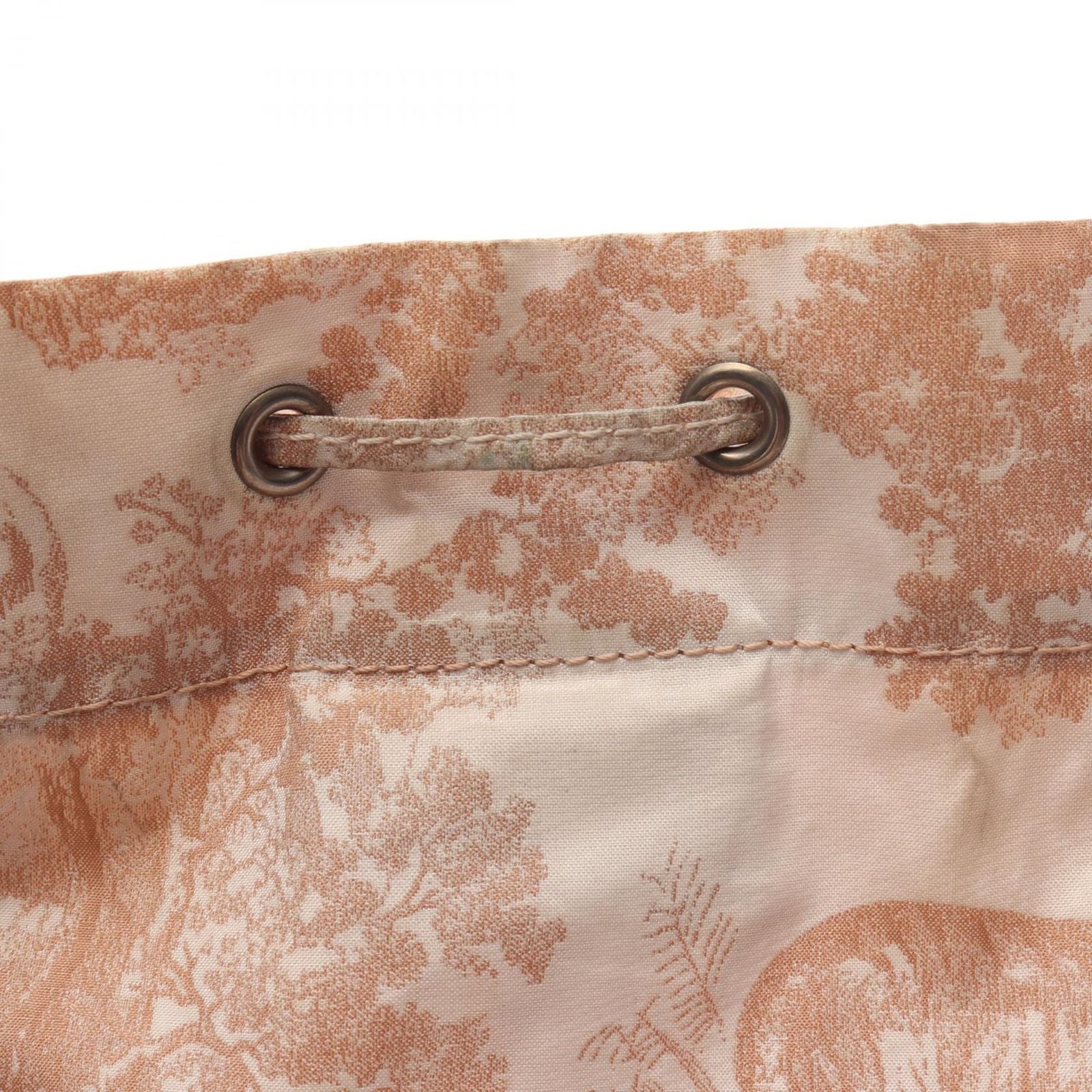 Dior Pouch Toile de Jouy Drawstring Pink Beige White Nylon — view 7