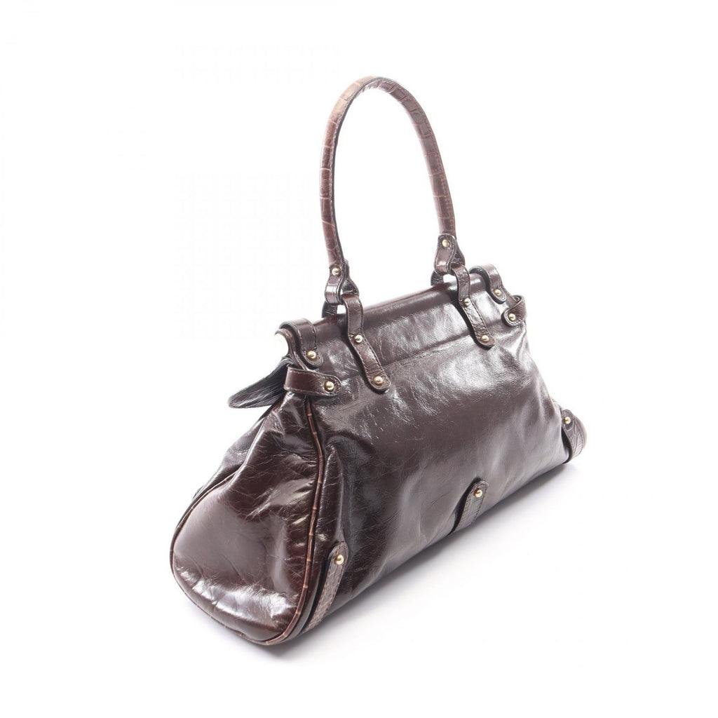 Fendi Handbag Bolsa Magic Croco Embossed Dark Brown Leather — view 2