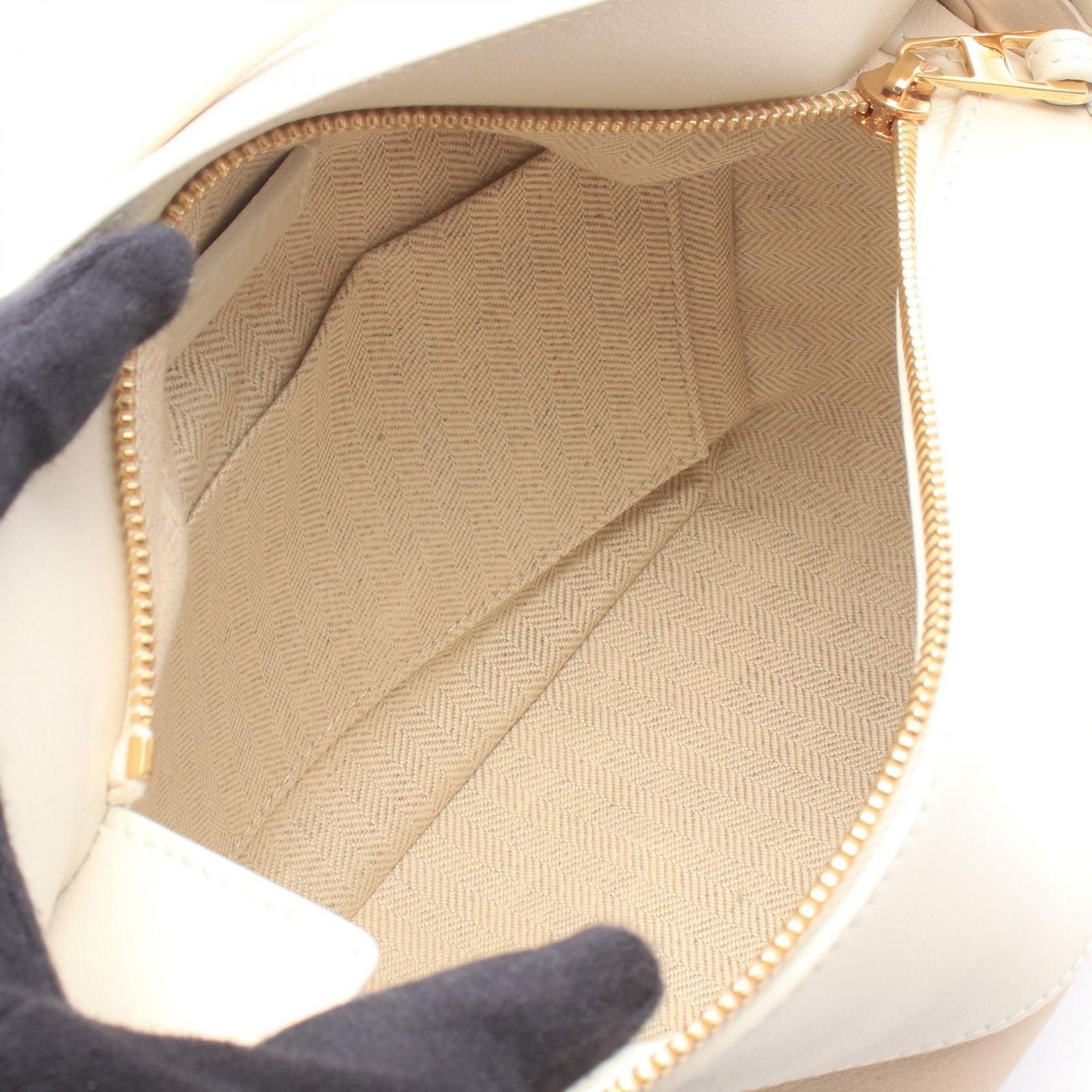 Loewe Handbag Puzzle Edge Small 2-Way Beige White Leather Bag — view 3