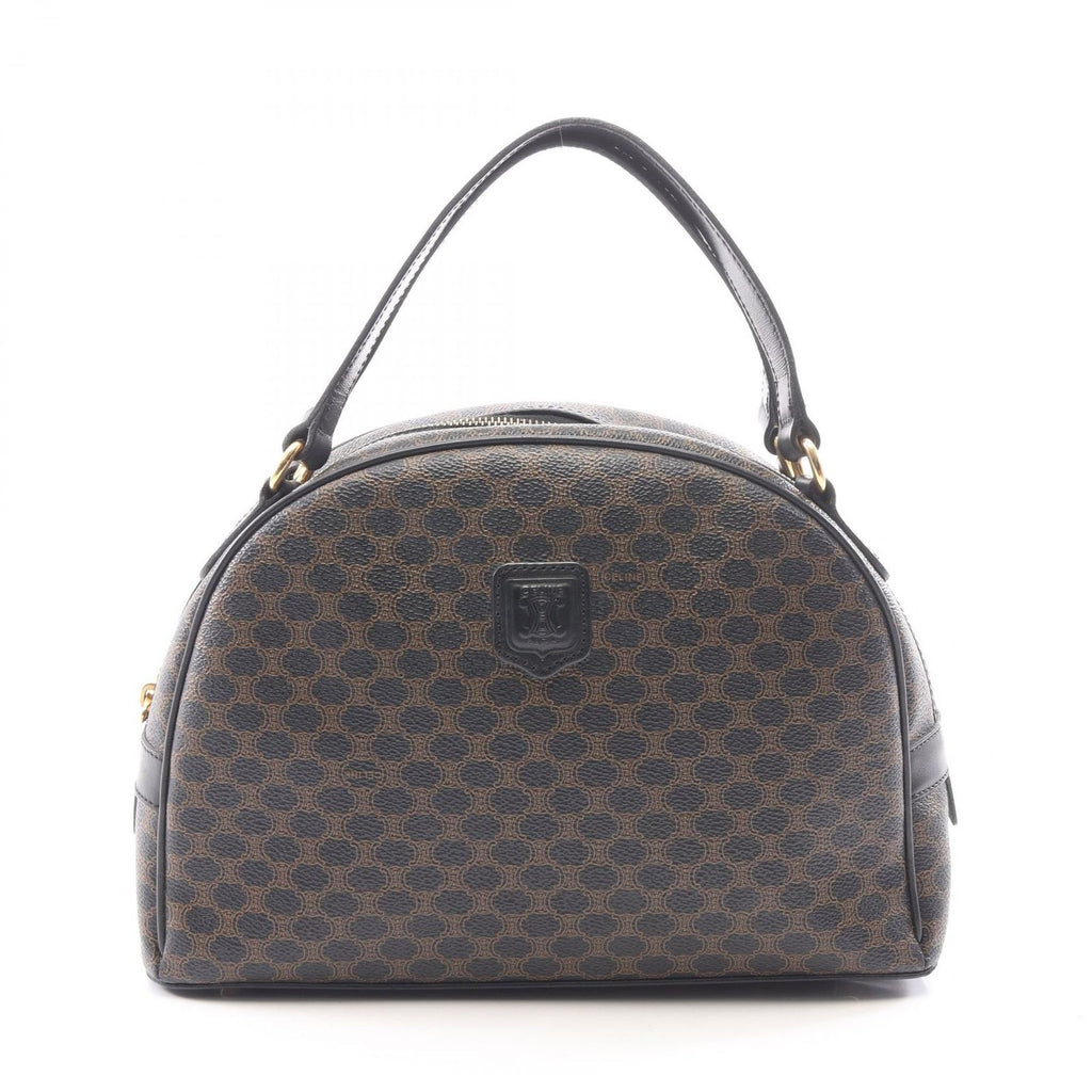Celine Handbag Macadam Black Brown Leather