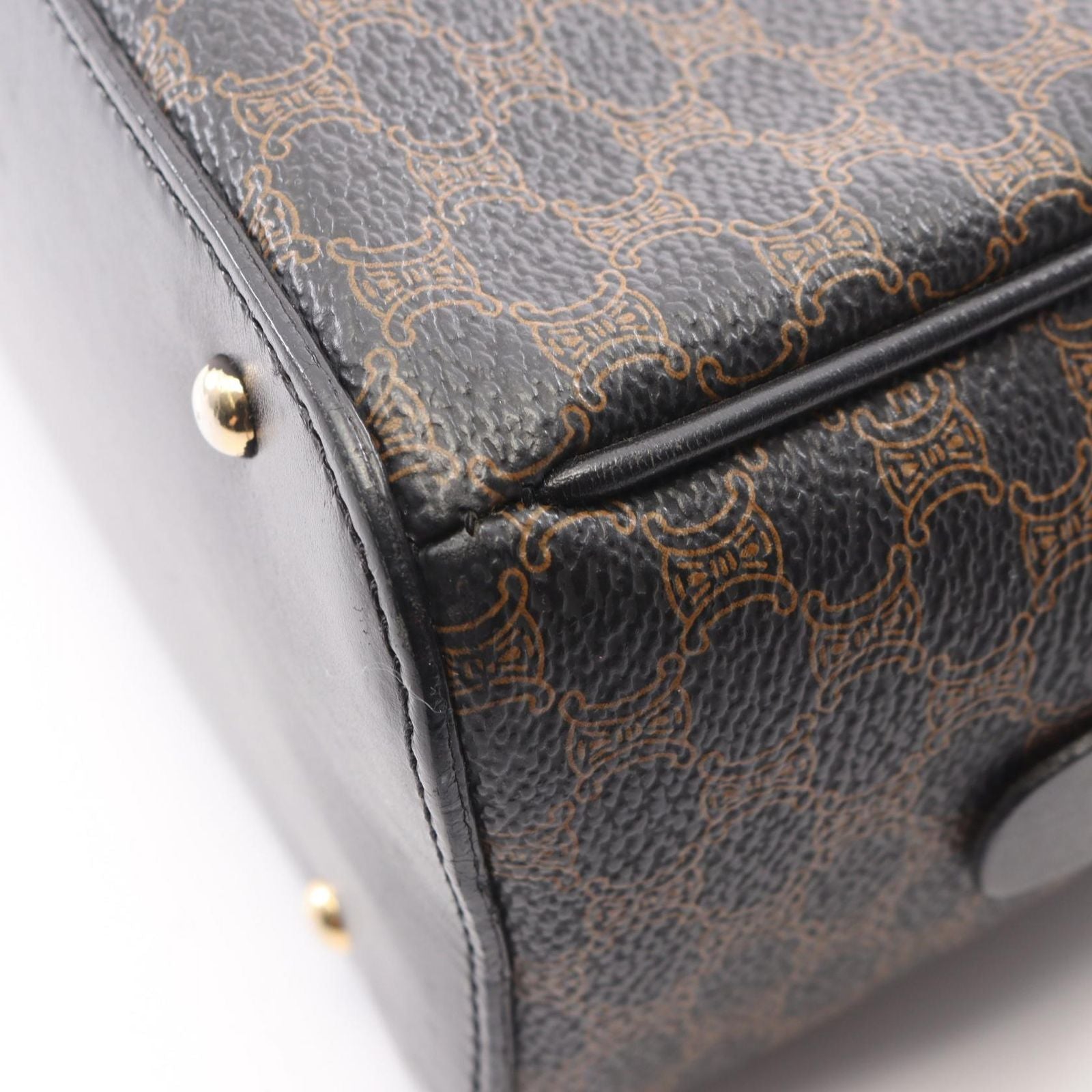 Celine Handbag Macadam Black Brown Leather — view 6