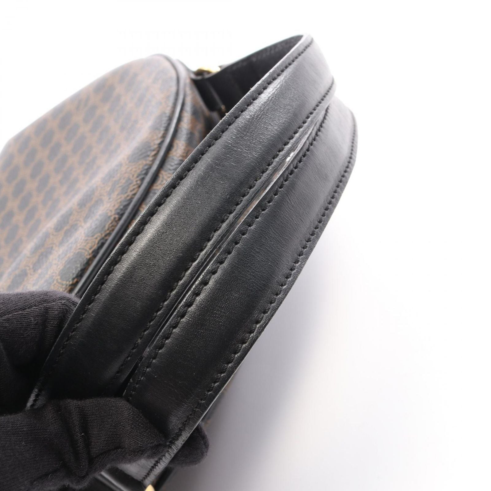 Celine Handbag Macadam Black Brown Leather — view 5
