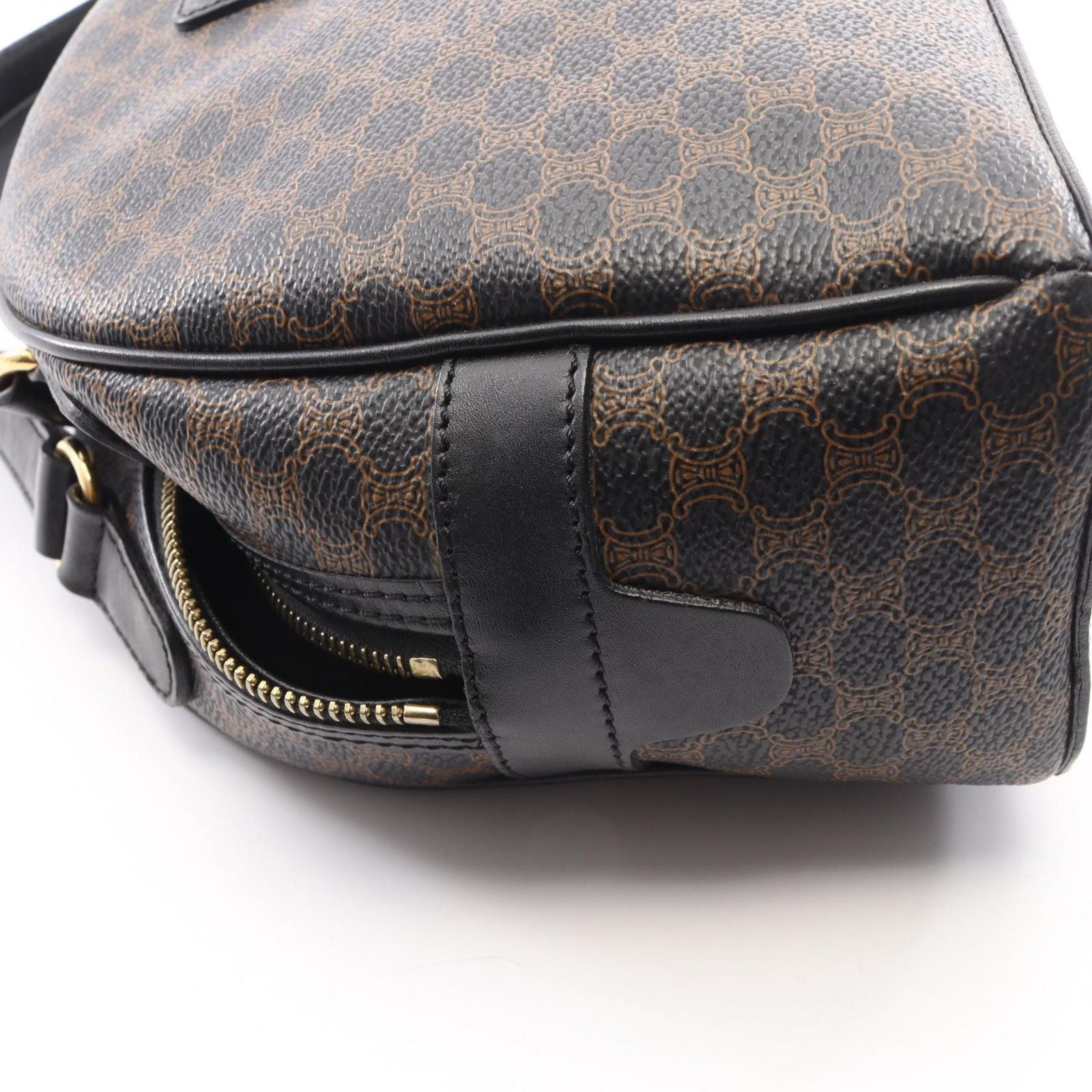Celine Handbag Macadam Black Brown Leather — view 8