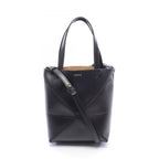 Loewe Handbag Puzzle Fold Mini 2-Way Black Leather Tote