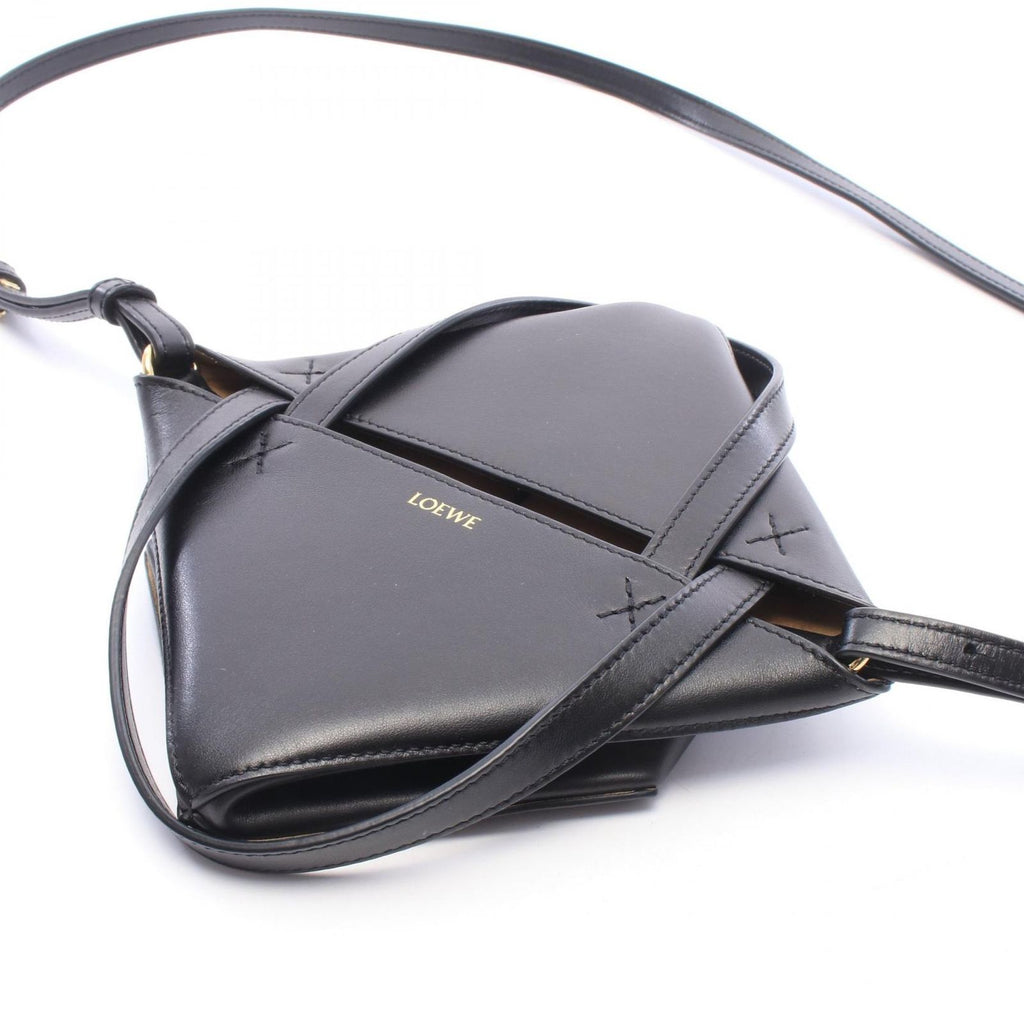 Loewe Handbag Puzzle Fold Mini 2-Way Black Leather Tote — view 6