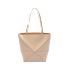Loewe Tote Bag Puzzle Medium Beige Leather Fold
