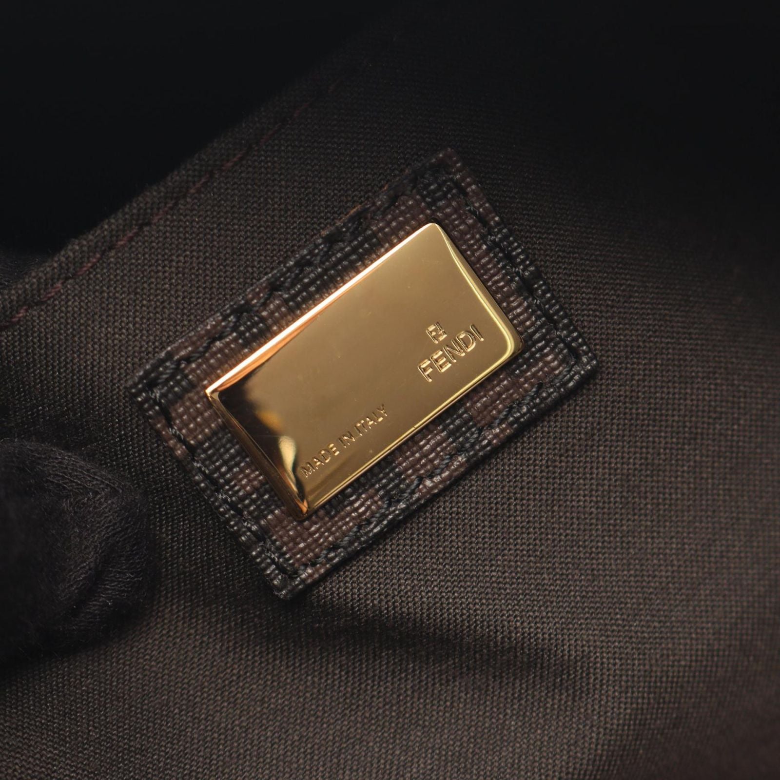 Fendi Boston Bag Zucchino Brown Black — view 4