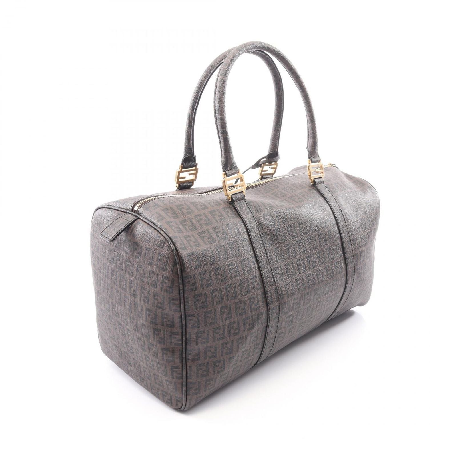 Fendi Boston Bag Zucchino Brown Black — view 2