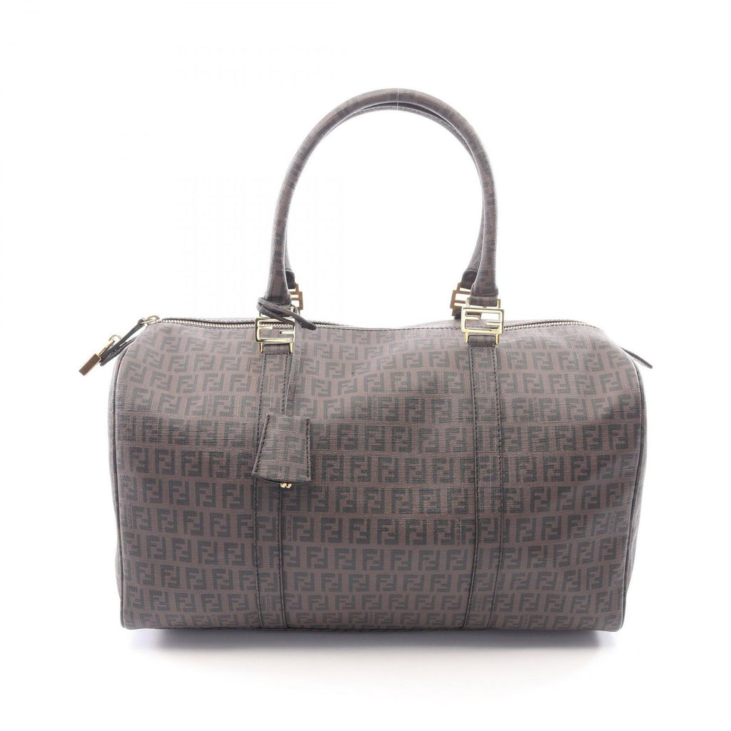 Fendi Boston Bag Zucchino Brown Black
