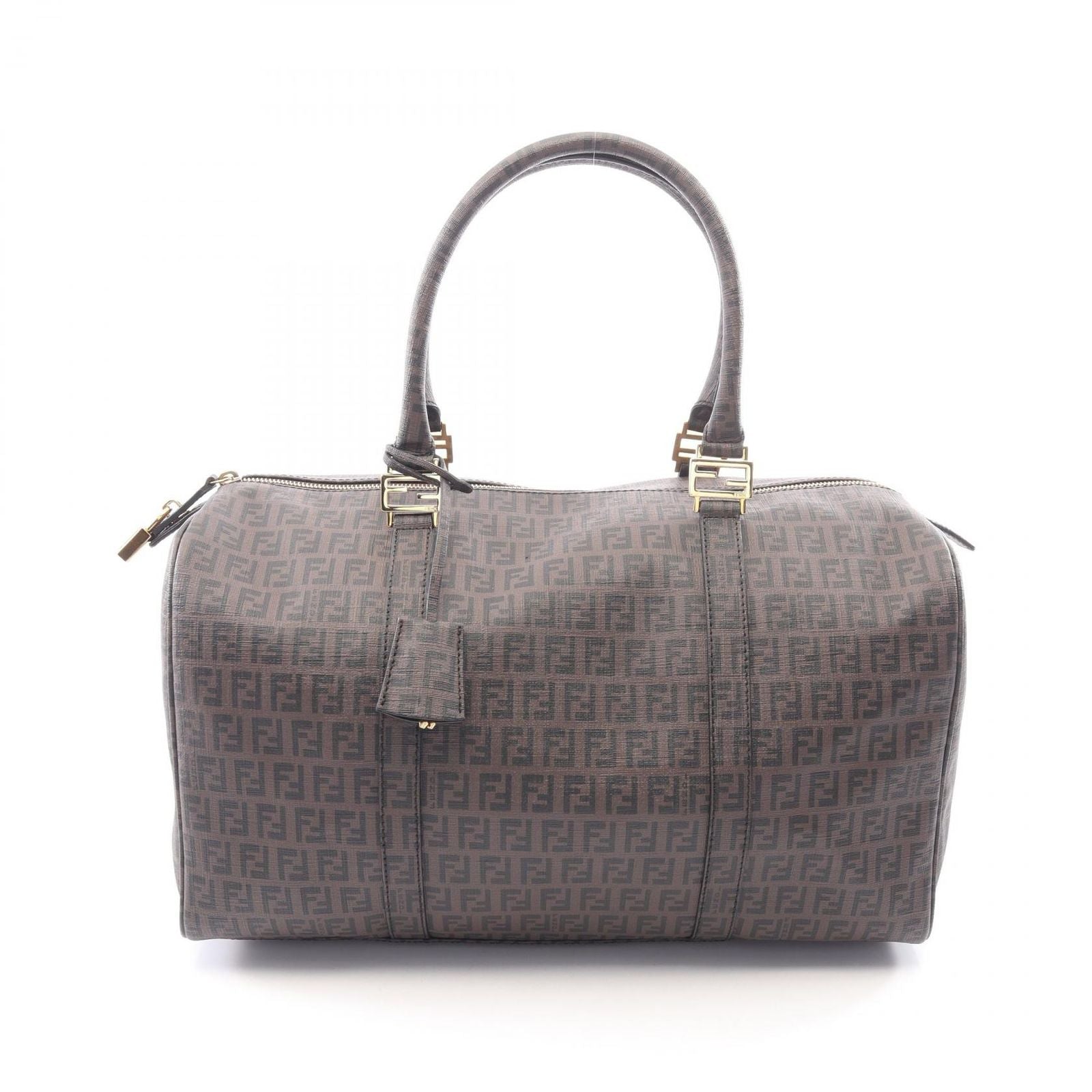 Fendi Boston Bag Zucchino Brown Black