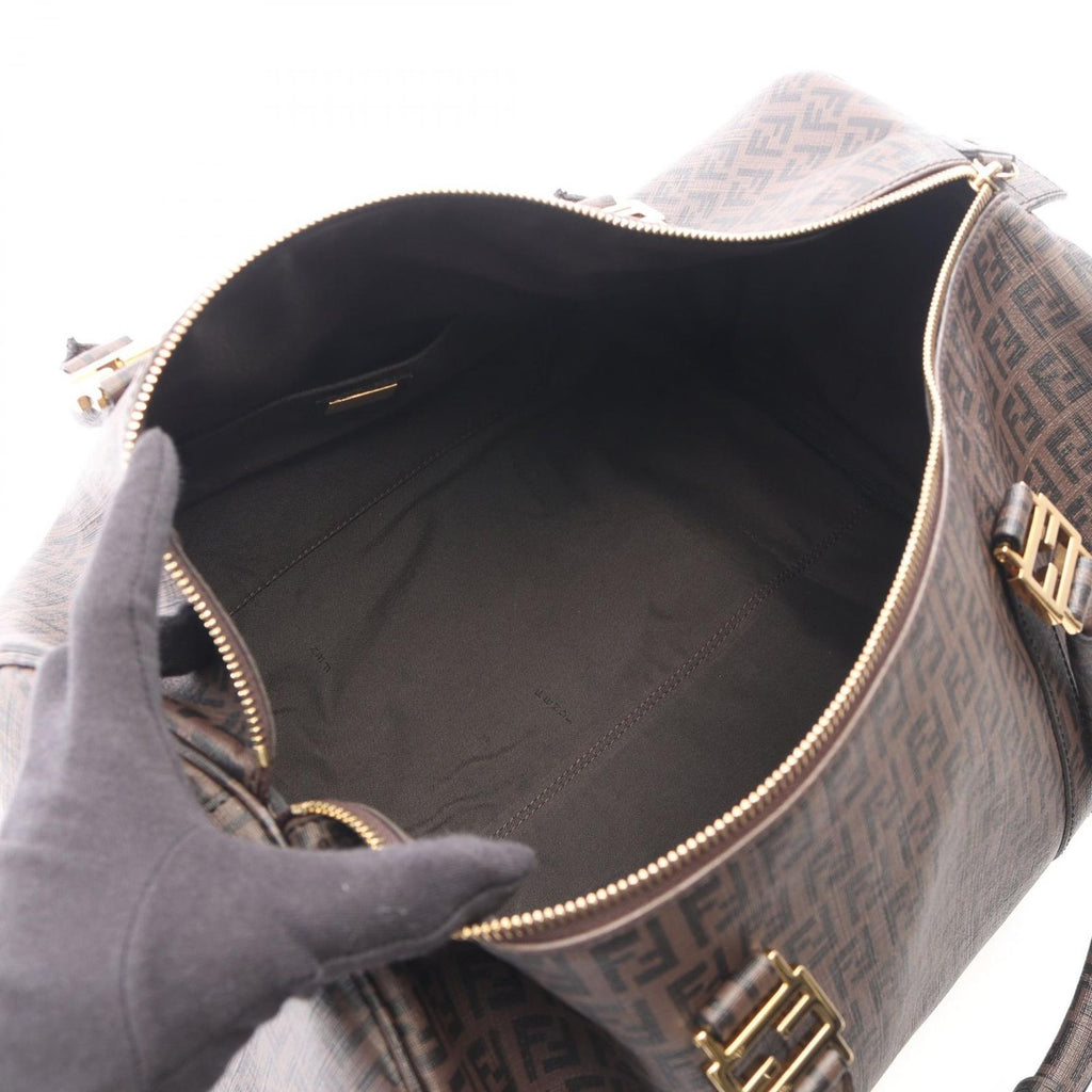 Fendi Boston Bag Zucchino Brown Black — view 3
