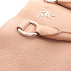 Prada Tote Bag VIT.DAINO Pink Beige Leather Metal Logo 2-Way — view 8