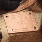 Prada Tote Bag VIT.DAINO Pink Beige Leather Metal Logo 2-Way — view 4