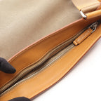 Prada Shoulder Bag Logo Jacquard Beige Camel Brown Canvas Leather — view 5