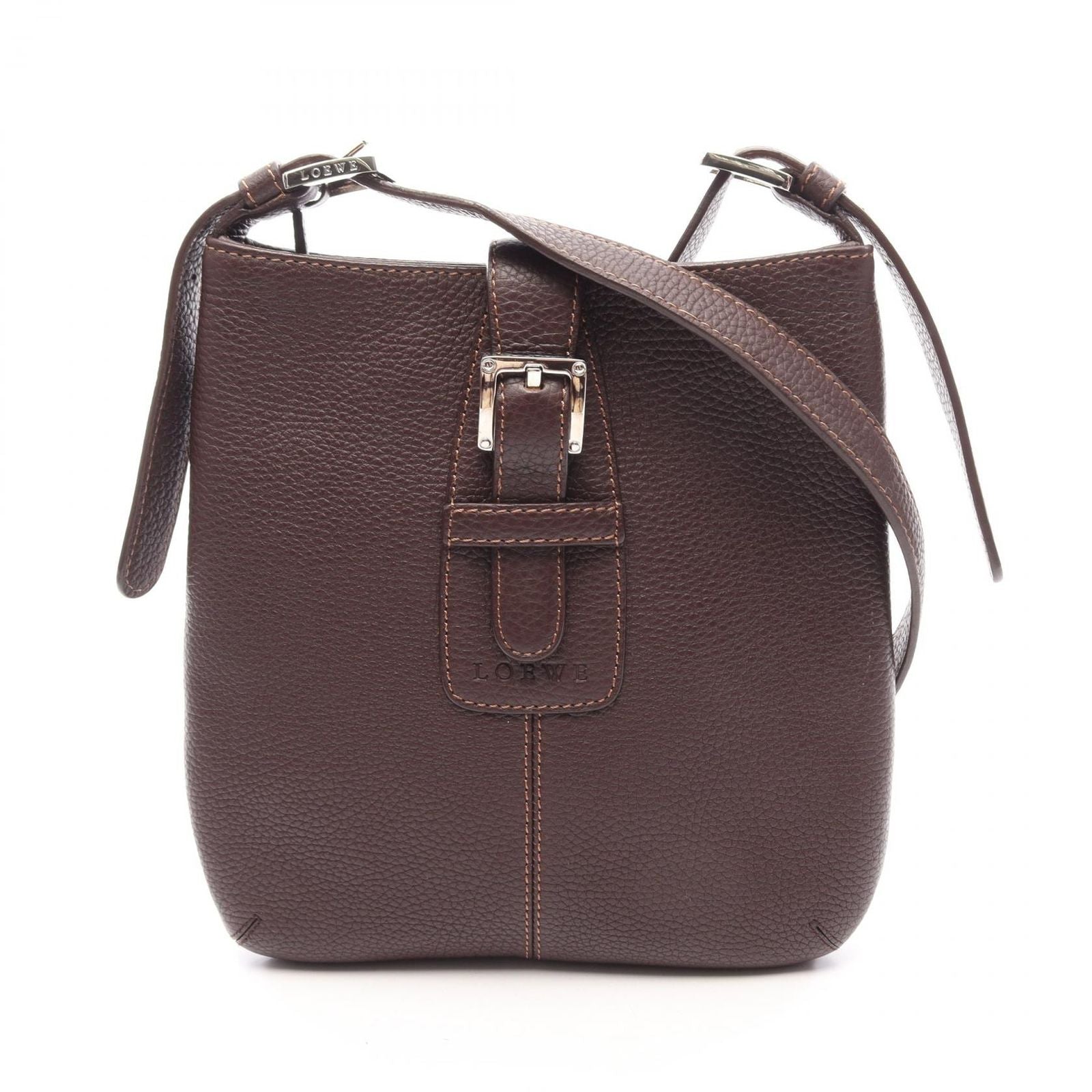 Loewe Shoulder Bag Senda Dark Brown Leather