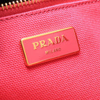 Prada Tote Bag Canapa Magenta Ivory Canvas Medium — view 4