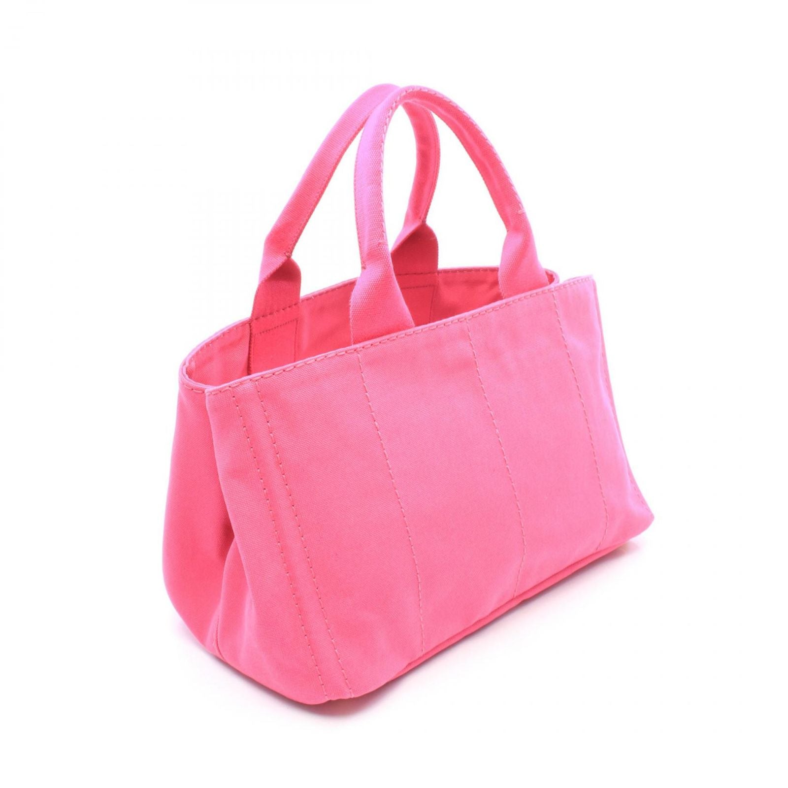 Prada Tote Bag Canapa Magenta Ivory Canvas Medium — view 2